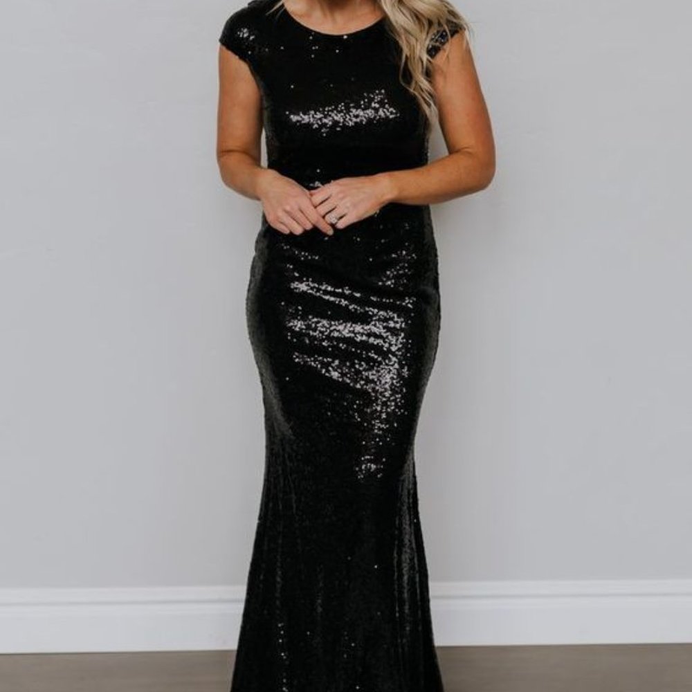 Maria Sequin Black Formal Gown - Baltic Born  NWT